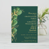 エメラルドエレガントグリーンユーカリ2025年卒業 招待状 (スタンド正面)