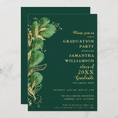 エメラルドエレガントグリーンユーカリ2025年卒業 招待状 (正面/裏面)