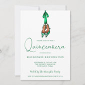 エメラルドエレガントグリーンラックスハイヒールキンセアニラ 招待状 (正面)