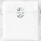 エメラルドエレガントグリーンリー感謝していザのステッカー ラウンドシール (バッグ)