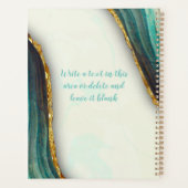 エメラルドエレガントグリーン大理石アートフェイク金ゴールドグリッター プランナー手帳 (裏面)