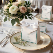 エメラルドエレガントグリーン結婚式の引き出物ボックス