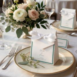 エメラルドエレガントグリーン結婚式の引き出物ボックス フェイバーボックス