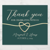 エメラルドエレガントグリーン結婚式の引き出物 スパークリングワインラベル (シングルラベル)