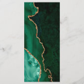 エメラルドエレガントグリーン金ゴールドアゲートダーク結婚ズ メニュー (裏面)