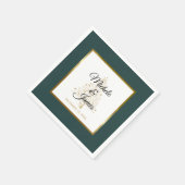エメラルドエレガントグリーン金ゴールドウィンターホリデー結婚ズ スタンダードカクテルナプキン (角)