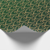 エメラルドエレガントグリーン金ゴールドクリスマスオーナメントギフト ラッピングペーパー (角)