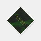 エメラルドエレガントグリーン金ゴールドフレームファミリー懇親会 スタンダードカクテルナプキン (角)