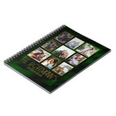 エメラルドエレガントグリーン金ゴールドフレームフォトコラージュ ノートブック (左側)