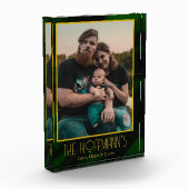 エメラルドエレガントグリーン金ゴールドフレームフォトブロック フォトブロック (左)