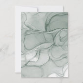 エメラルドエレガントグリーン金ゴールドフレームブルーデスメイドランチ 招待状 (裏面)