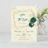 エメラルドエレガントグリーン金ゴールドフローラ セーブザデート (スタンド正面)