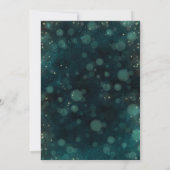 エメラルドエレガントグリーン金ゴールドマスカレードパーティー 招待状 (裏面)