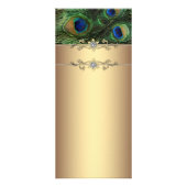 エメラルドエレガントグリーン金ゴールド孔雀ラックカード ラックカード (裏面)