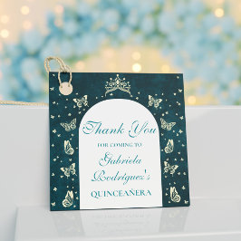 エメラルドエレガントグリーン金ゴールド蝶ありがとう フェイバータグ