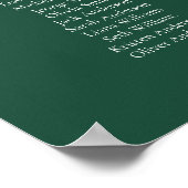 エメラルドエレガントグリーン16テーブル座席表 ポスター (角)