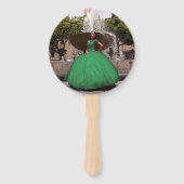 エメラルドエレガントグリーン |ダイヤモンドクラウンキンセアニラ ハンドファン (裏面)