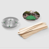 エメラルドエレガントグリーン |ダイヤモンドクラウンキンセアニラ ハンドファン (組立なし)