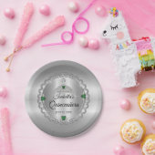 エメラルドエレガントグリーン |ダイヤモンドクラウンキンセアニラ ペーパープレート (パーティー)