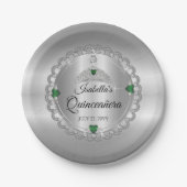 エメラルドエレガントグリーン |ダイヤモンドクラウンキンセアニラ ペーパープレート (正面)