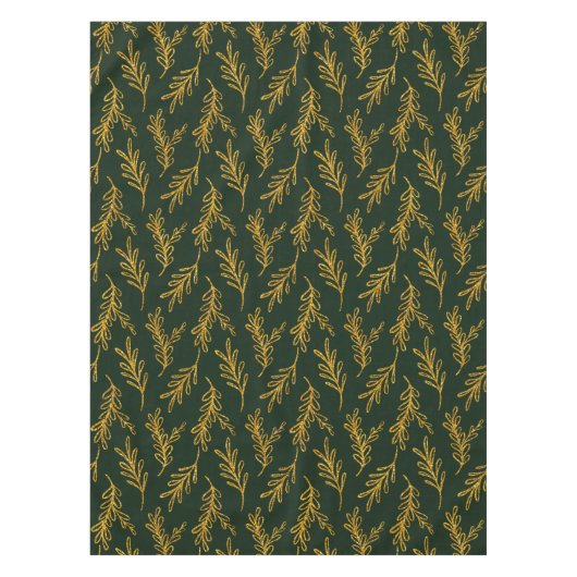 エメラルドエレガントグリーン(金ゴールドフローラ付き) テーブルクロス (正面)