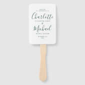 エメラルドエレガントスモダンクリプト結婚式 プログラム ハンドファン (正面)