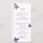 エメラルドエレガントパープルユーカリ結婚式 プログラム (裏面)