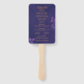 エメラルドエレガントパープルユーカリ結婚式 プログラム ハンドファン (裏面)