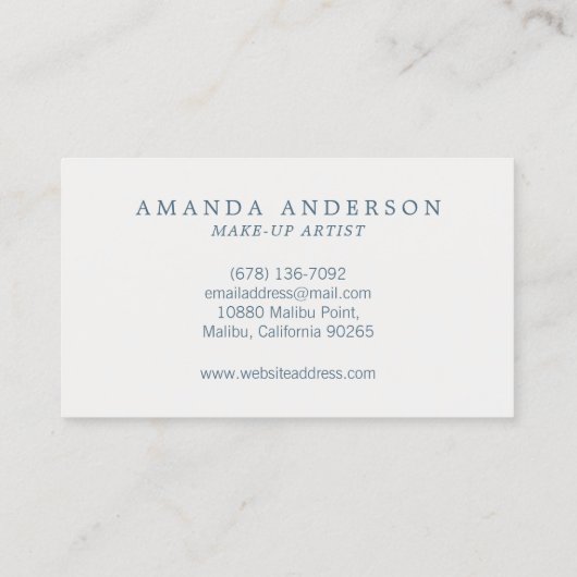 エメラルドエレガントブルーマーブル |名刺 名刺 (裏面)