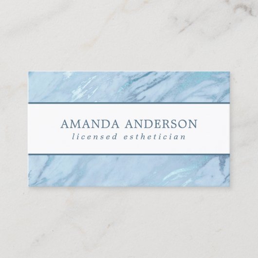 エメラルドエレガントブルーマーブル |名刺 名刺 (正面)