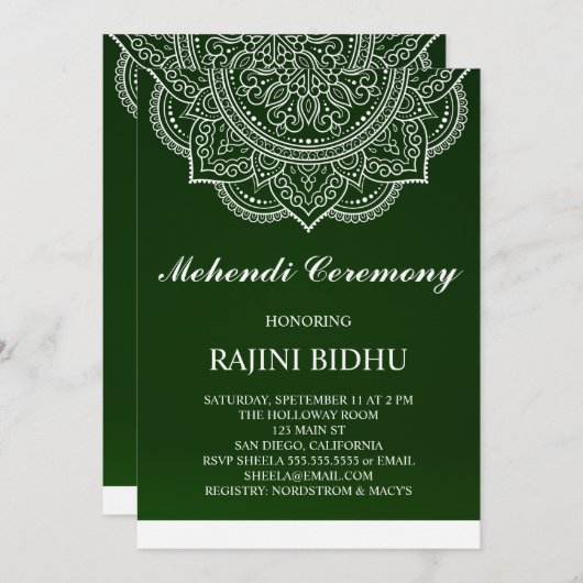 エメラルドエレガントペイズリーインディアンメンディ式 (正面/裏面)