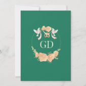 エメラルドエレガントワイルドフラワー結婚式招待状 招待状 (裏面)