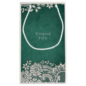 エメラルドエレガントヴィンテージレース素朴結婚式の引き出物 スモールペーパーバッグ (裏面)