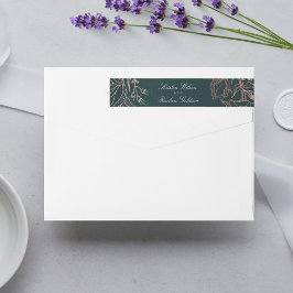 エメラルドエレガント銅フローラ結婚リース ラップアラウンドラベル