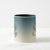 エメラルドオフグラデーションホワイト60とサッシー60誕生日 マグカップ (中央)