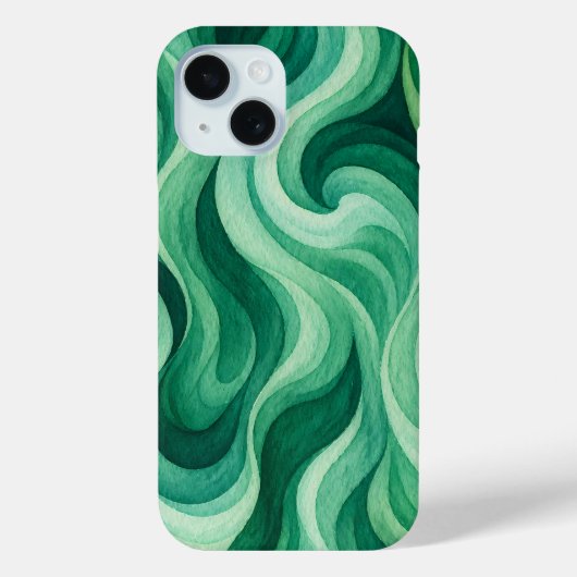 エメラルドオーシャンスワール抽象波パターン Case-Mate iPhoneケース (裏面)
