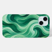 エメラルドオーシャンスワール抽象波パターン Case-Mate iPhoneケース (裏面 (横))