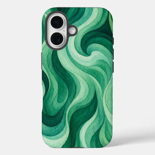 エメラルドオーシャンスワール抽象波パターン Case-Mate iPhoneケース (裏面)