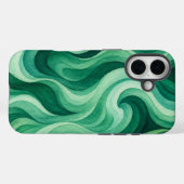 エメラルドオーシャンスワール抽象波パターン Case-Mate iPhoneケース (裏面 (横))