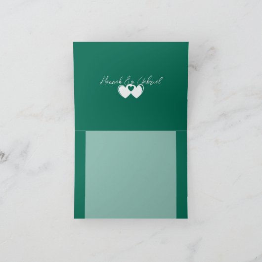 エメラルドカスタムグリーン折り畳みノートカード ノートカード (内部)