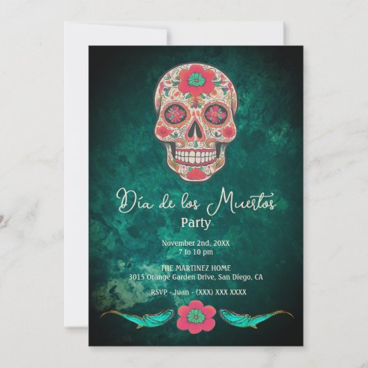 エメラルドカラフルシュガースカルディアデロスミュートス 招待状 (正面)