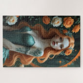 エメラルドガウンパズルの魅惑的なレッドヘッドソルセレス ジグソーパズル (横)