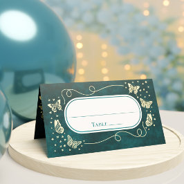 エメラルドガーリーグリーン金ゴールド15歳の蝶 プレイスカード