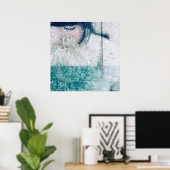 エメラルドガールグリーンポスター紙24インチx 24インチ ポスター (ホームオフィス)