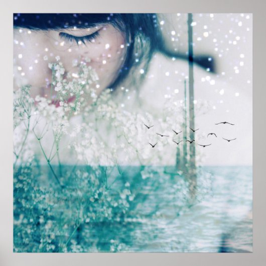 エメラルドガールグリーンポスター紙24インチx 24インチ ポスター (正面)