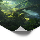 エメラルドキャノピーの橋 – 緑豊かな森ファンタス ポスター (角)