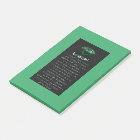 エメラルドクリスタルの意味ジュエリーのサイン後のノート ポストイット (アングル)