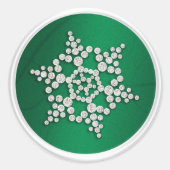 エメラルドクリスタルスノーフレーク封筒用シール ラウンドシール (正面)