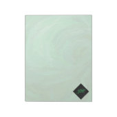 エメラルドクリームとブラックモノグラム ノートパッド (回転)