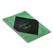 エメラルドクリームとブラックモノグラム ノートブック (右側)